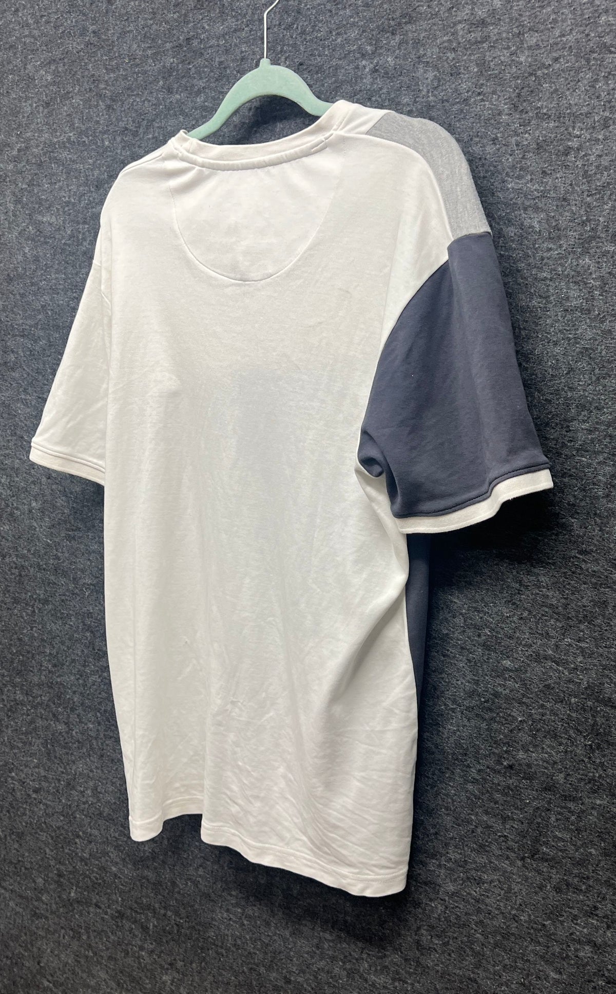 Denim & Flower Ricky Singh Men's White Gray Colorblock T-shirt Sz L