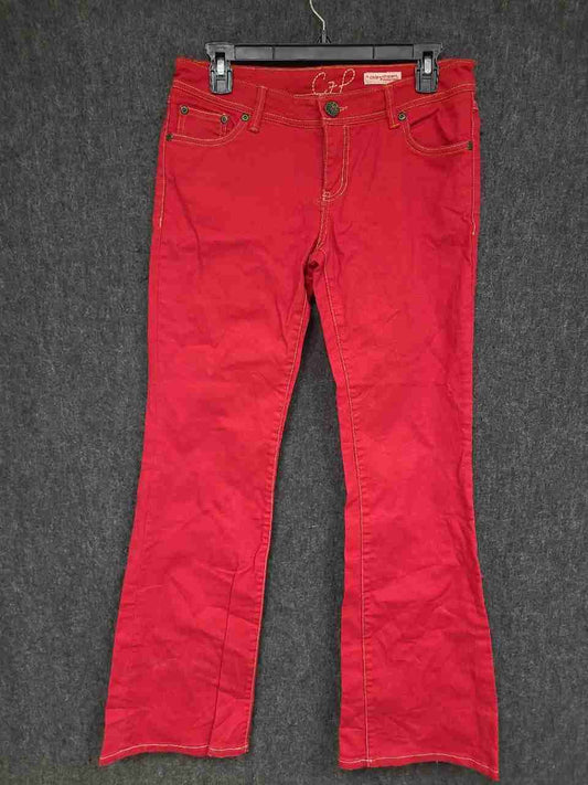 Chip & Pepper Women's Red Laguna Beach Flare Jeans Sz 7