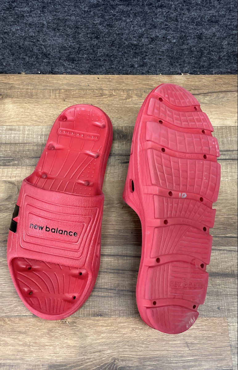 New Balance 20 Red Black Slide Sandals Men's Size 12