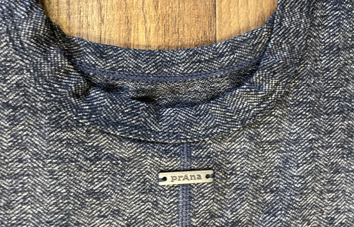 Prana Women's Zawn Tank Nautical Blue Herringbone Knit Yoga Studio NWT Sz XS