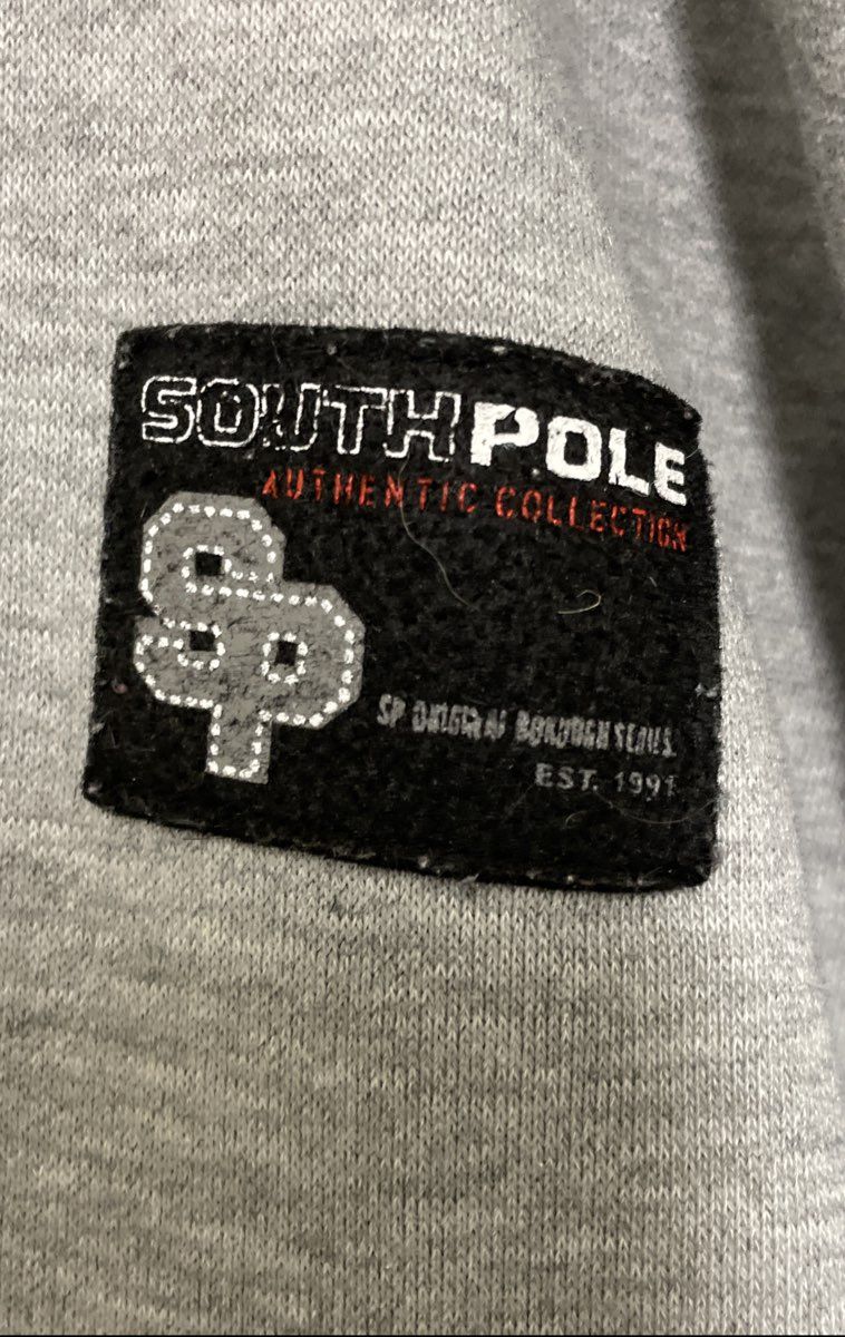 South Pole Men's Gray Pullover Hoodie Sweatshirt Logo Kangaroo Pocket Size M