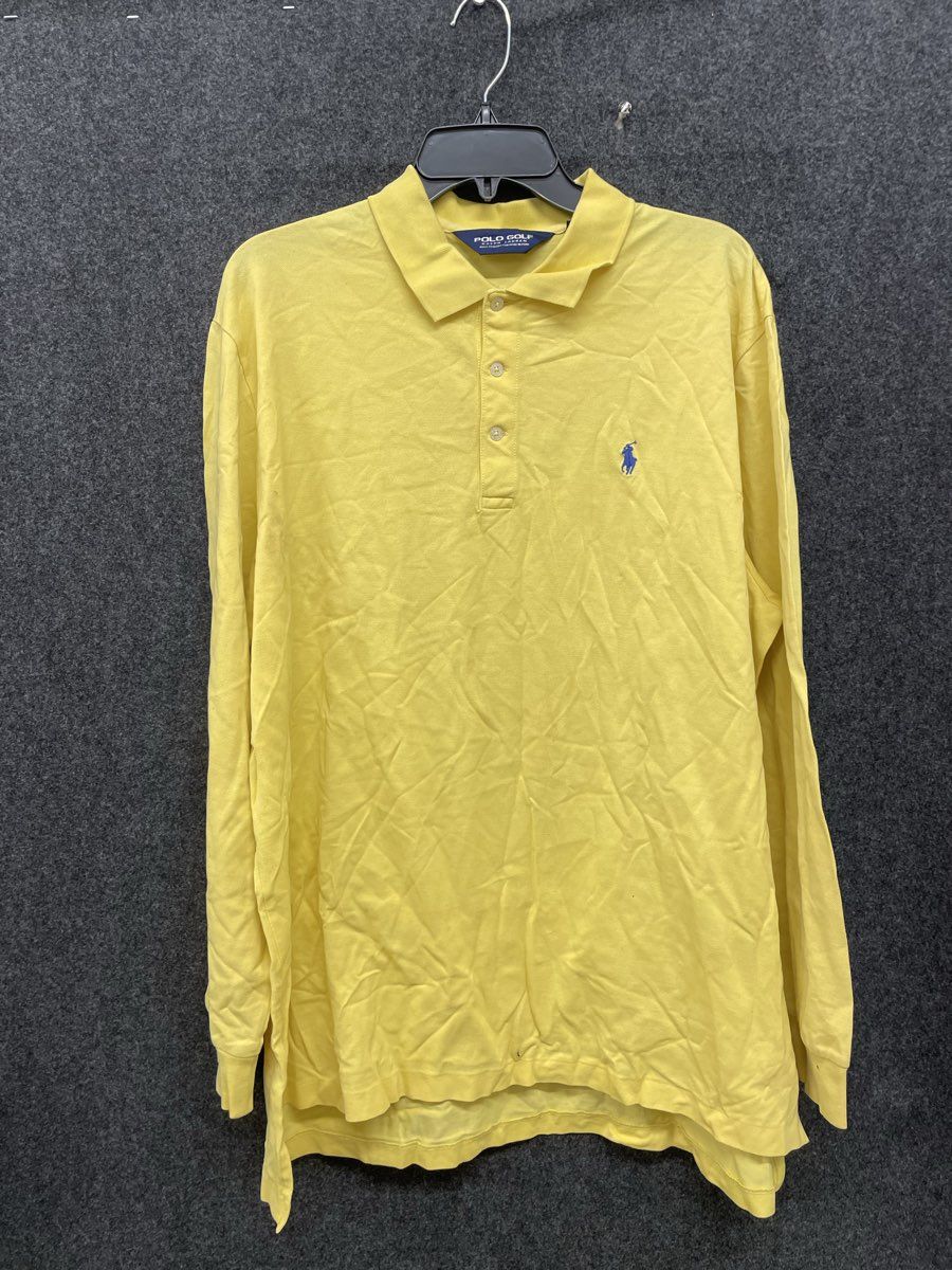 Polo Golf Ralph Lauren Men's Yellow Long Sleeve Pima Cotton Polo Shirt Size XL