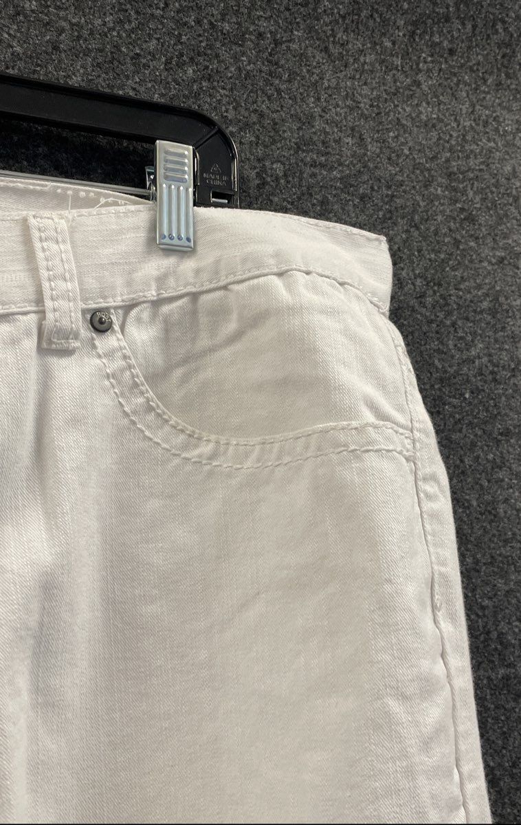 Vintage Y2K Request Men's White Premium Flap Pocket Embroidered Jeans Sz 36x32