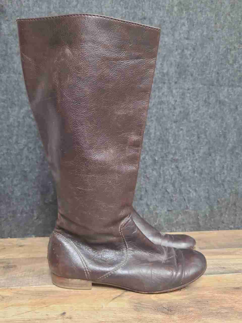 Frye Jillian Pull On Dark Brown Leather Knee High Boots Women's Size 7.5 M