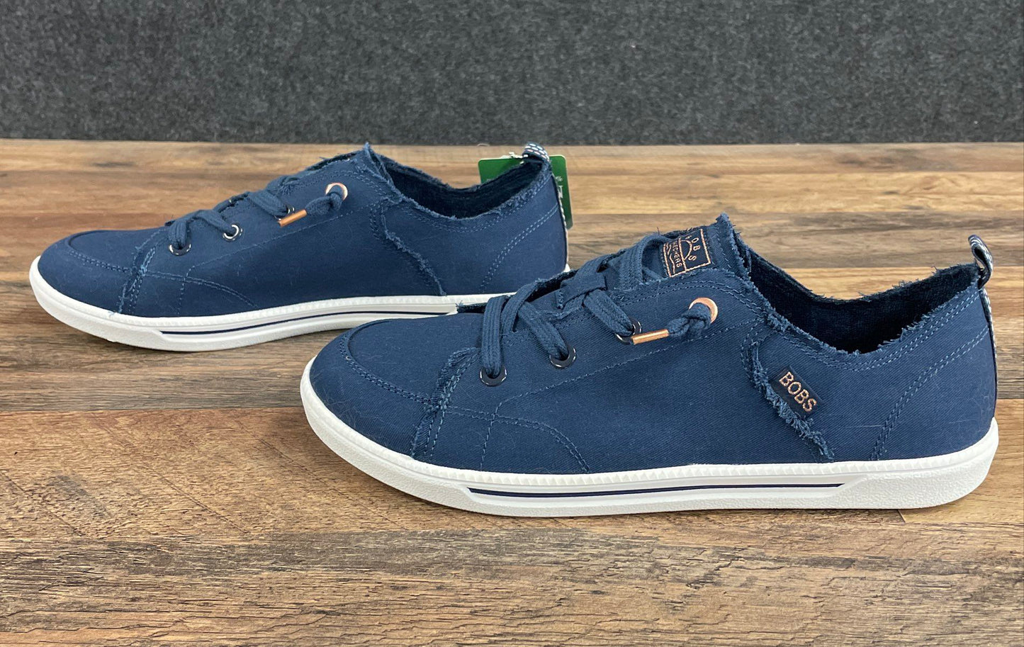Skechers BOBS Beach Bingo Navy Canvas Slip-On Sneakers Women's Size 11 NWT