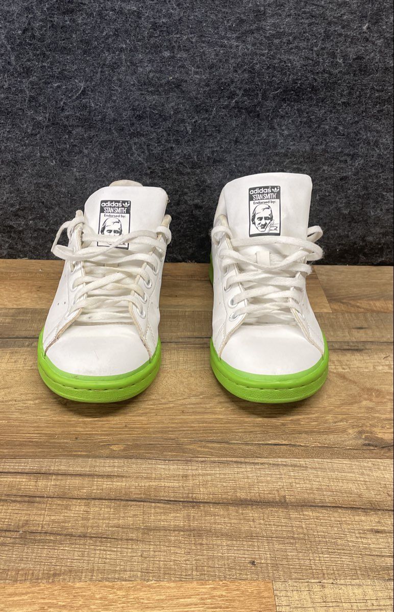 Adidas Stan Smith White Semi Solar Slime Drip Sneakers Women's Size 5.5