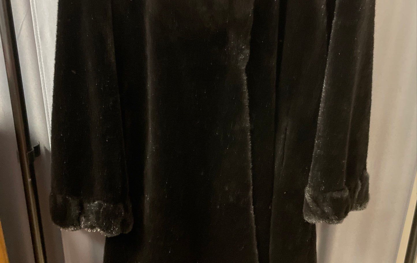 Alpine Studio Women's Black Faux Fur Hooded Long Parka Coat Jacket Sz M