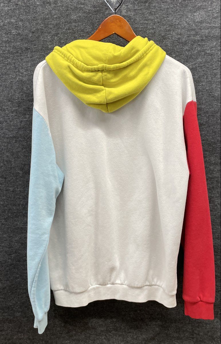 Pac-Man Men's Longsleeve Hoodie White Colorblock Japanese Katakana Graphic Sz L