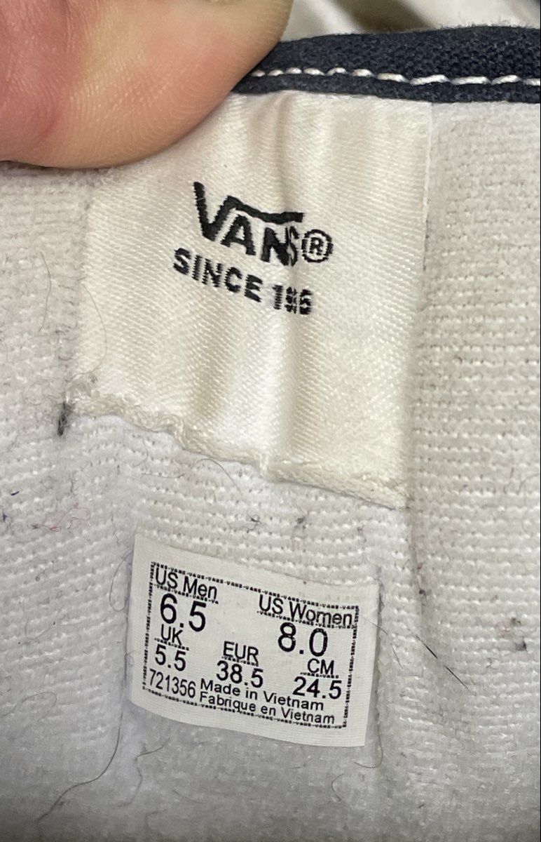 Vans Knu Skool Navy Blue White Suede Chunky Skate Shoes Men's 6.5 Women's 8