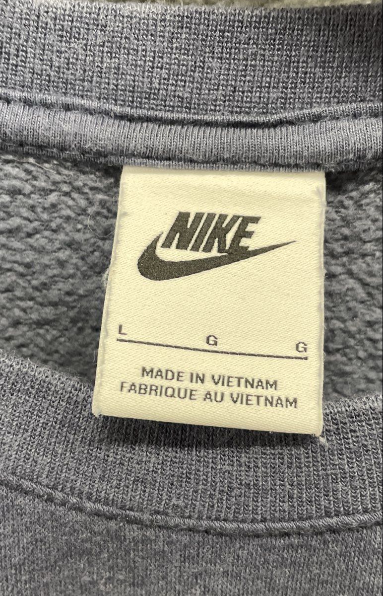 Nike Women's Blue Crewneck Sweatshirt Fleece Relaxed Fit Logo Sz L