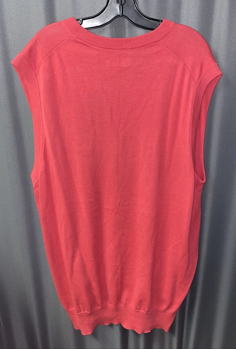 Chaps Men's Red V-Neck Cotton Sweater Vest Embroidered Logo NWT Sz XLT