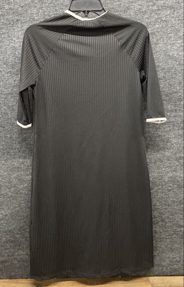 TRY Women's Black Rib Faux Henley Cover Up Nightgown Short Sleeve NWT Sz 18