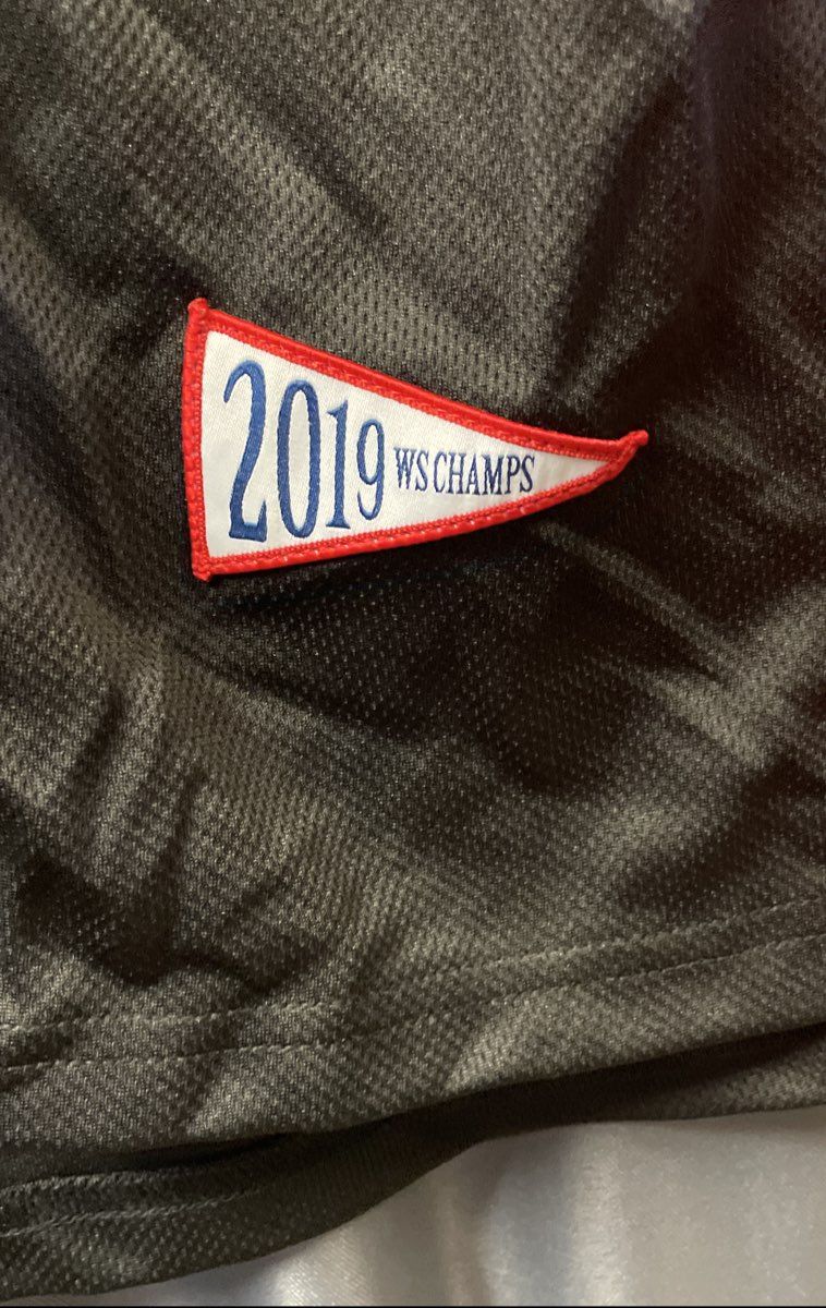 Nats Plus Men's Washington Nationals 2019 WS Champs Baseball Jersey Black Sz M
