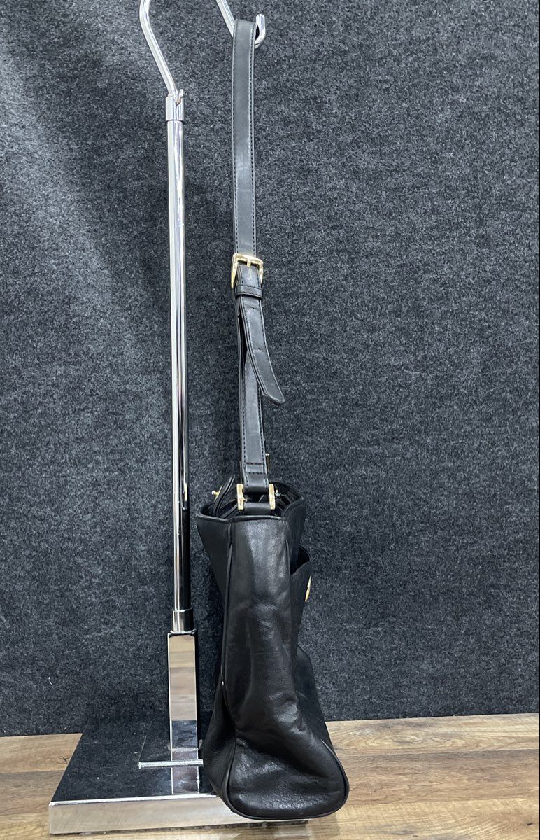 Giani Bernini Black Leather Crossbody Bag Gold Tone Hardware