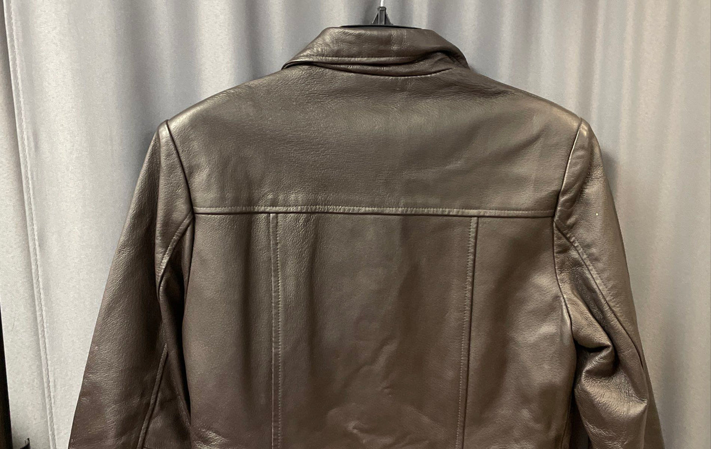Vintage 90s Y2K Clueless Women's Black Long Genuine Leather Button Jacket Sz M