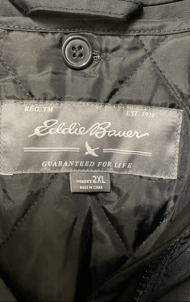 Eddie Bauer Women's Black WeatherEdge Waterproof Insulated Hooded Coat Sz 2XL