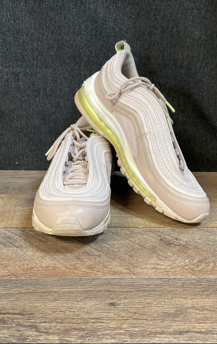 Nike Air Max 97 Pink White Lime Green Women's Running Sneakers Size 9.5