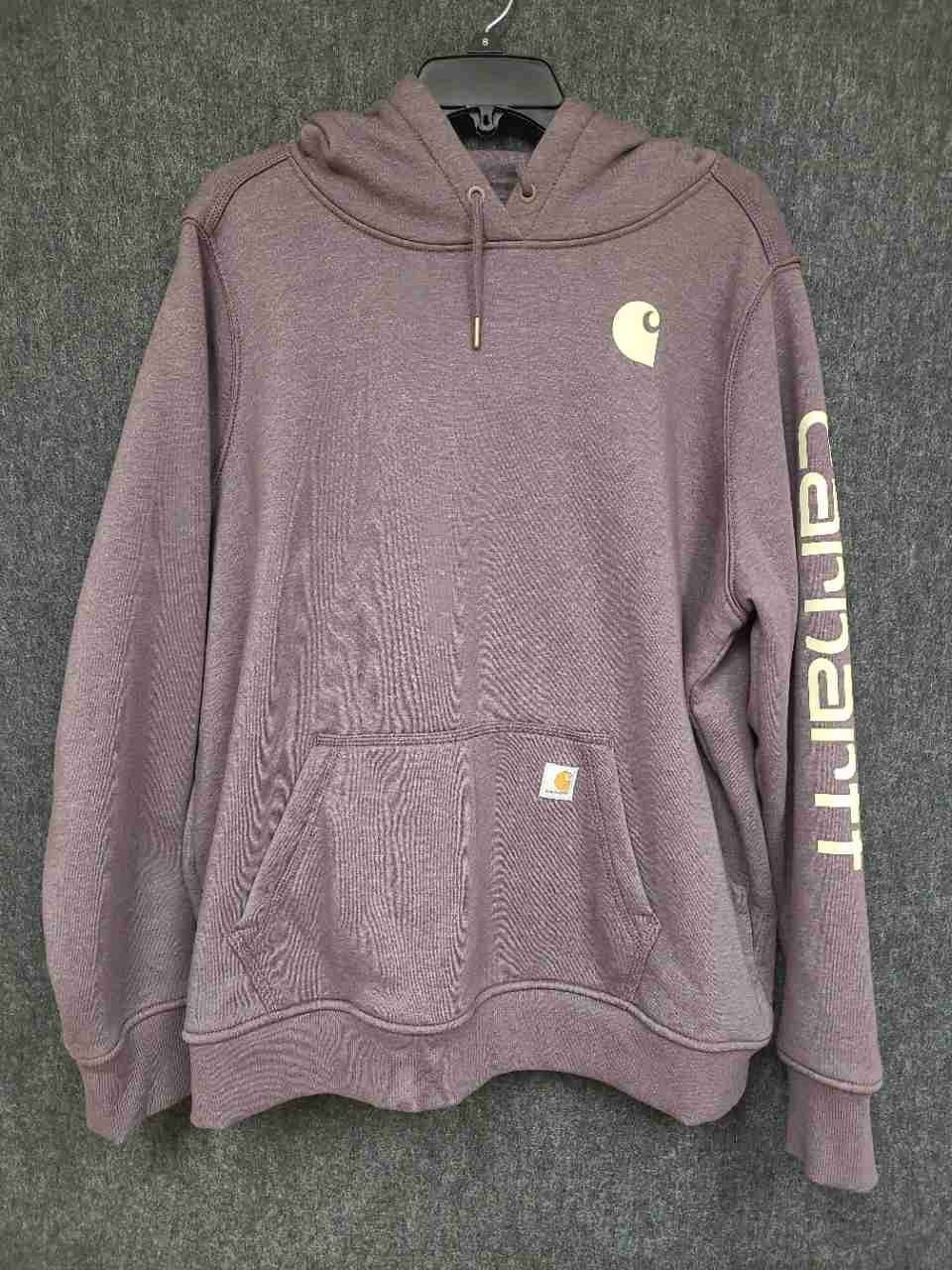 Carhartt Women's Heathered Purple Clarksburg Graphic Sleeve Relaxed Hoodie XL