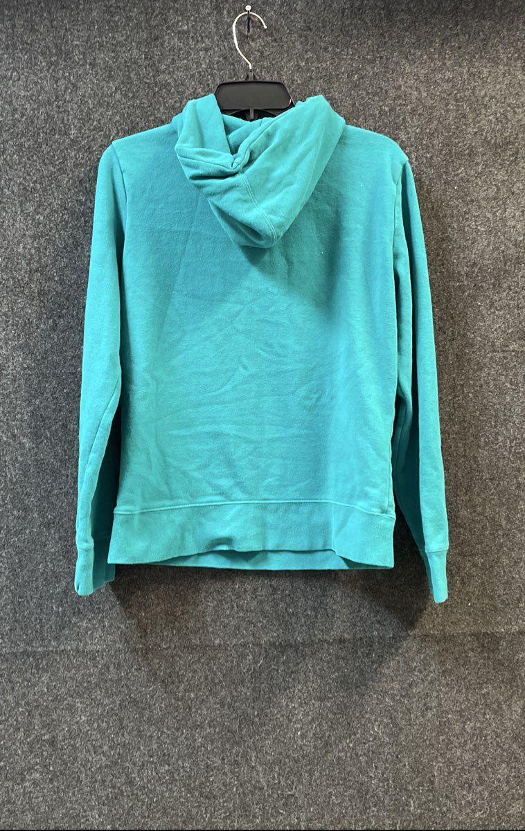 The North Face Teal Blue Graphic Logo Forest Tree Pullover Hoodie Sz S/M