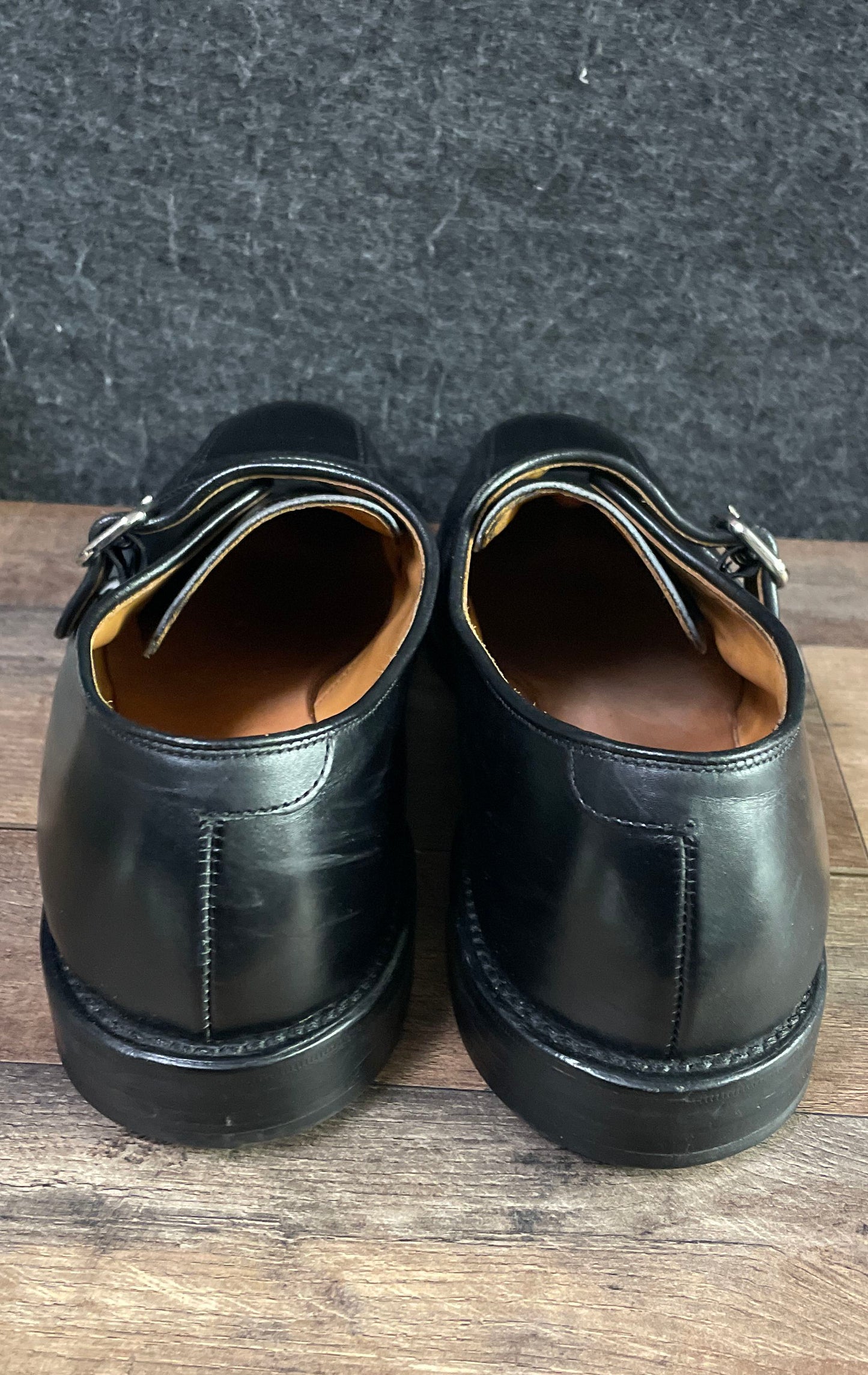 Allen Edmonds Concord Black Single Monk Strap Bicycle Toe Shoes Size 11.5 B