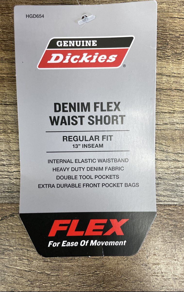 Dickies Men's Denim Flex Waist Short Regular Fit 13" Inseam Blue Sz 40 NWT
