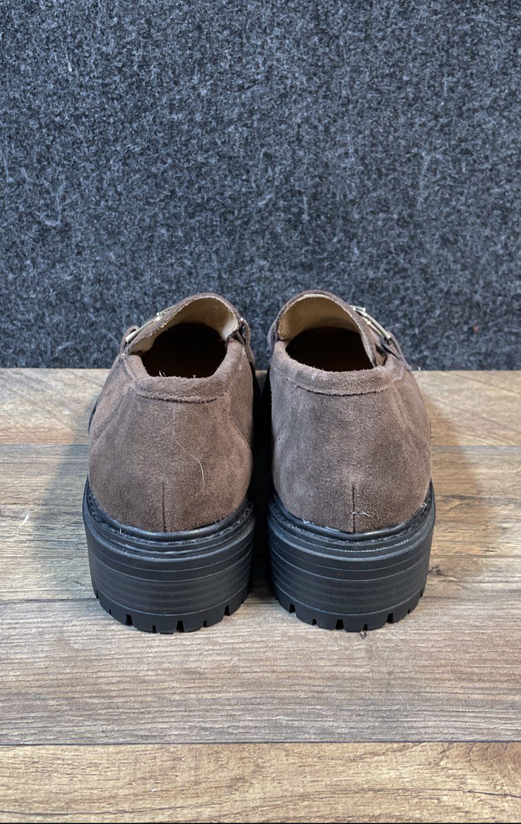 Kelly & Katie Brown Suede Lug Sole Bit Loafers Women's Size 7M