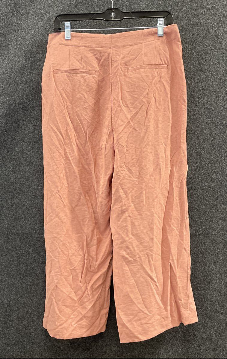 Loft Women's Salmon High Waisted Wide Leg Pleated Button Fly Pants Sz 8 NWT