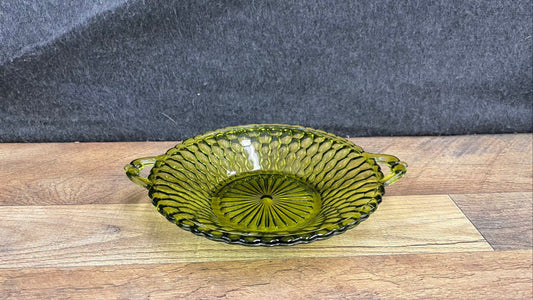 Vintage Style Indiana Glass Relish Green Dish