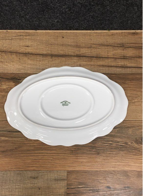 Johann Haviland Blue Garland Lidded Sugar Bowl & Underplate Set Vintage