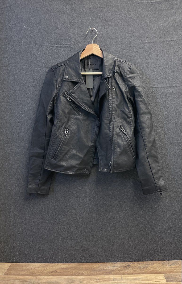 [BLANKNYC] Women's Black Vegan Leather Moto Jacket Asymmetrical Zip NWT Sz XS