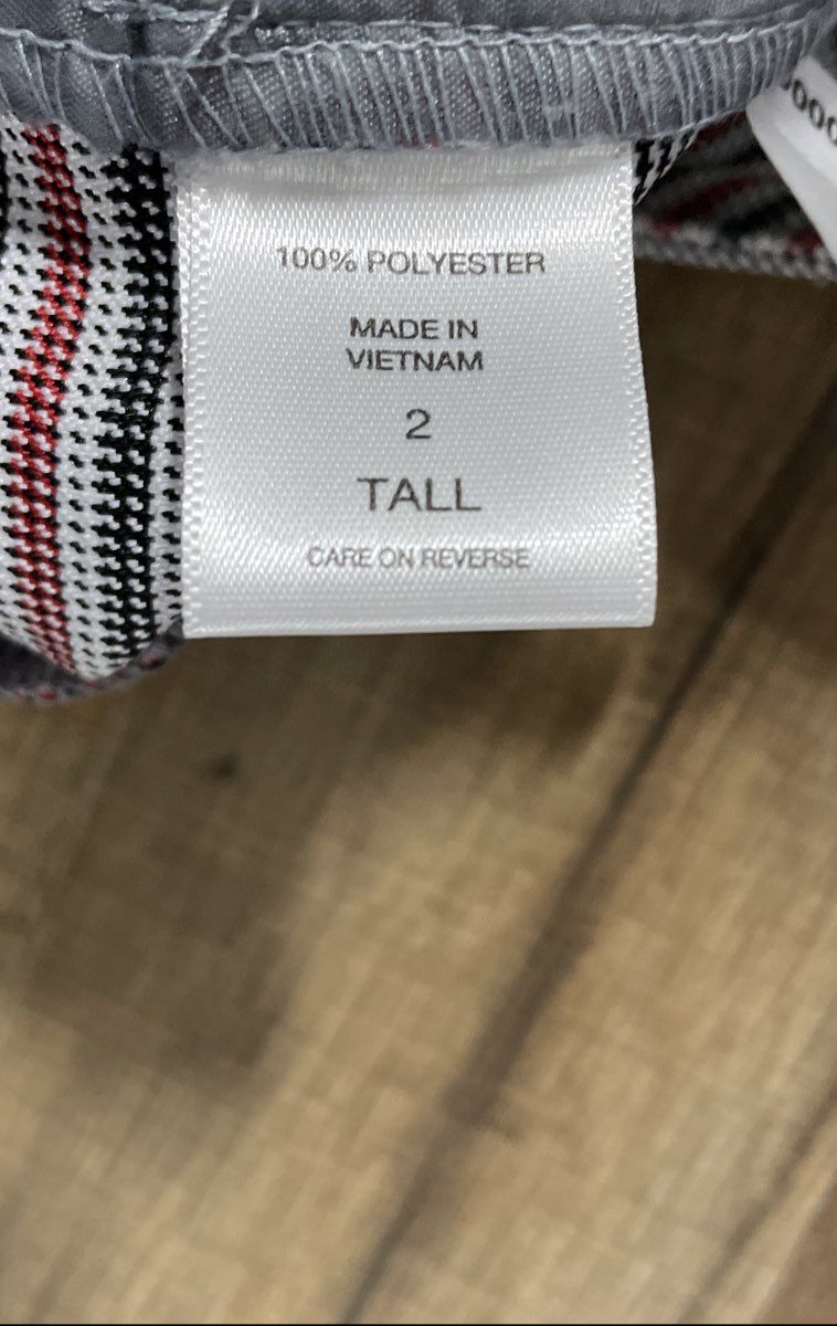 New York & Company Women's 7th Avenue Red Gray Plaid Dress Pants NWT Sz 2 Tall