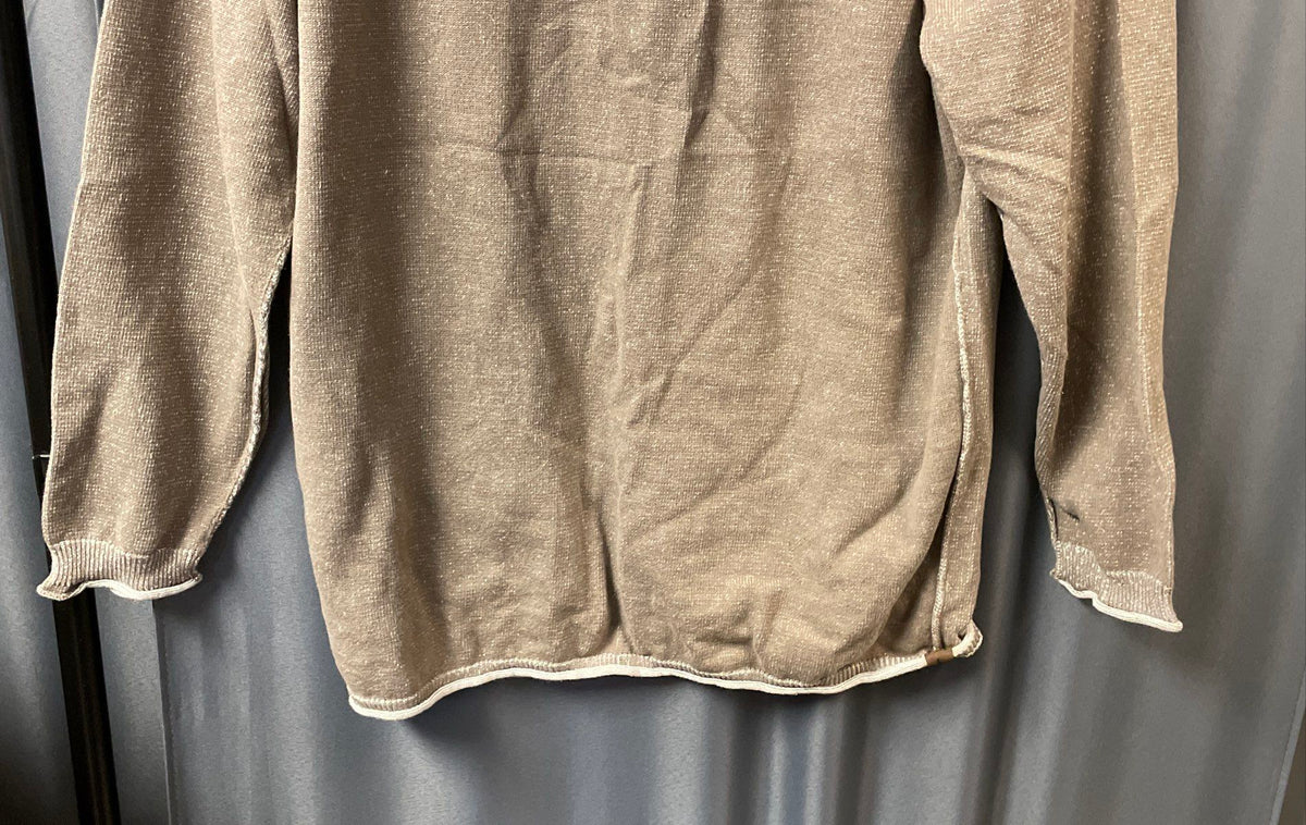 The Normal Brand Men's Brown Quarter Zip Pullover Cotton Sweater XL