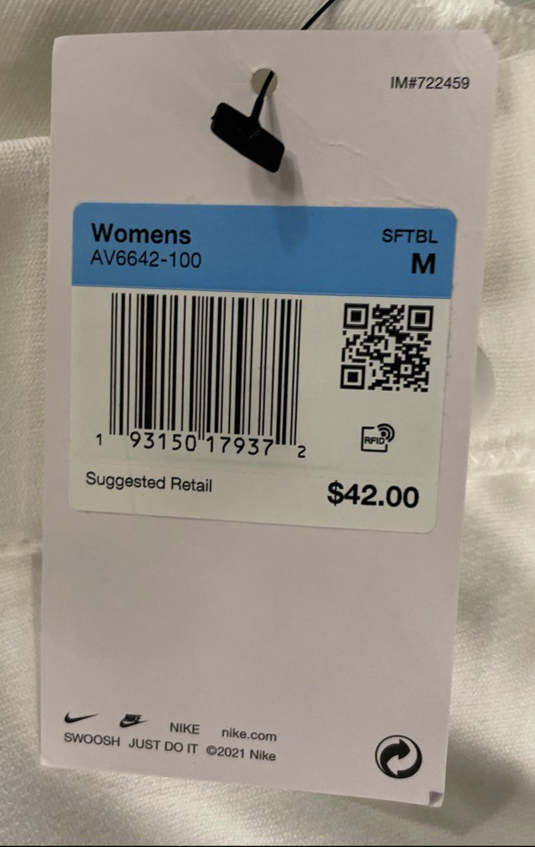 Nike Women's White Softball Pants Size M NWT AV6642-100 Performance Athletic