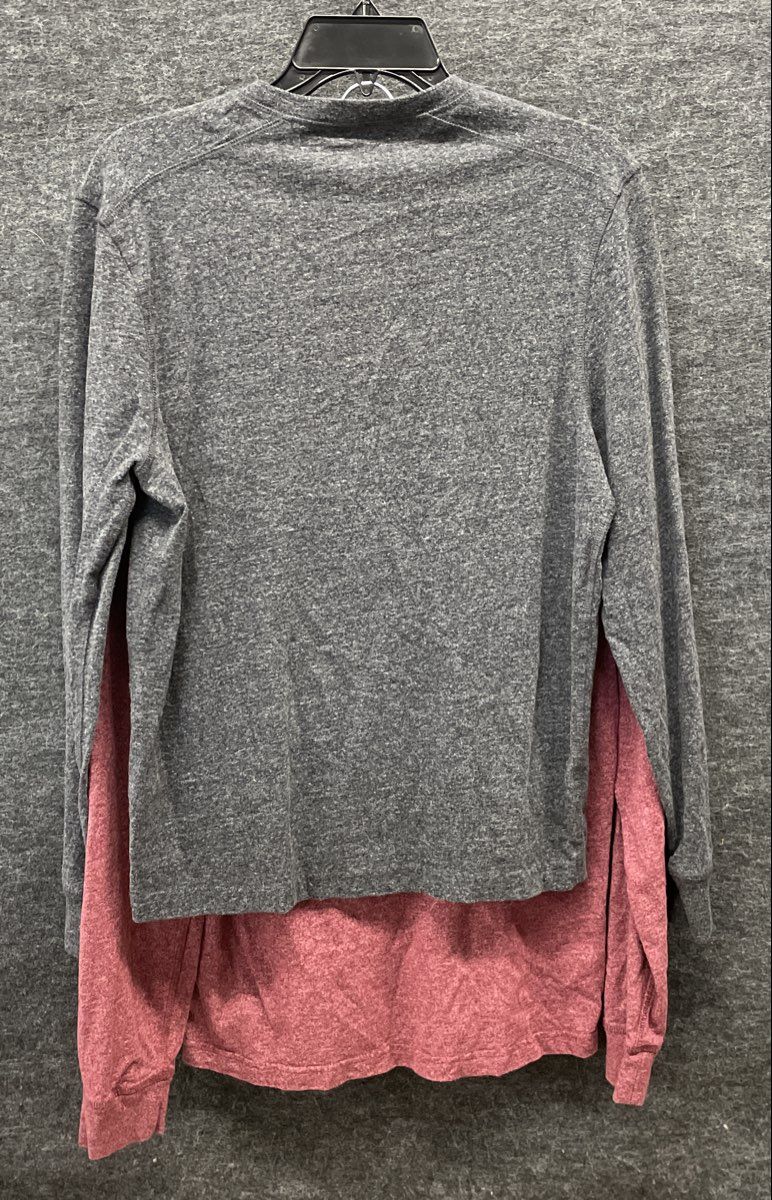 J.Crew Men's Lot 2 Heathered Long Sleeve T-Shirts Red Gray Cotton Crewneck Sz S