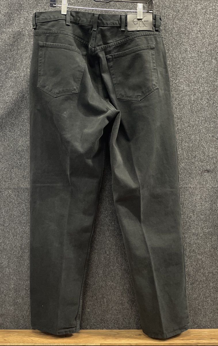 Vintage Y2K Calvin Klein Women's Black 100% Cotton Straight Leg Jeans Sz 38