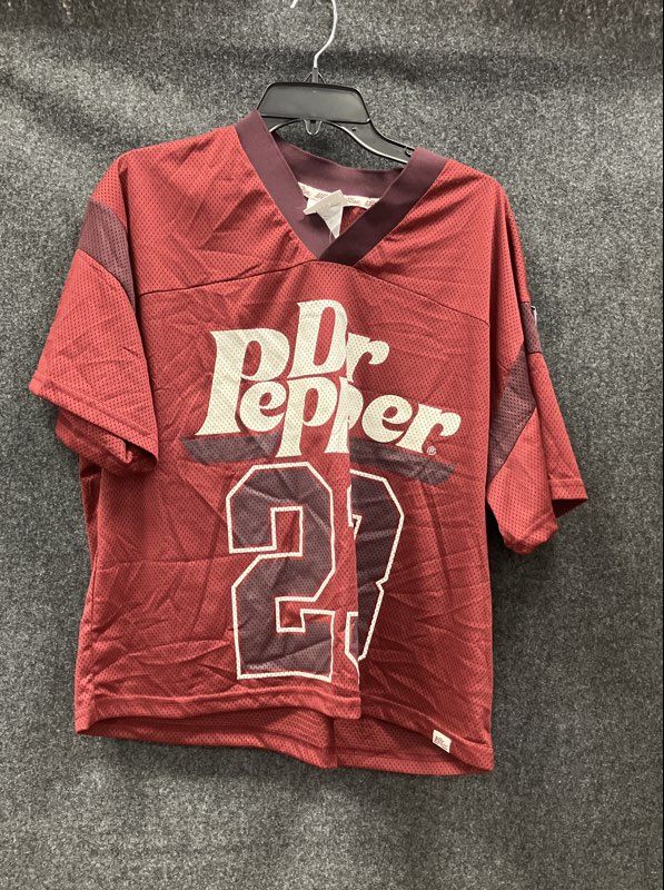 Dr Pepper Women's Maroon Mesh Football Jersey Top Graphic 23 NWT Sz 2X