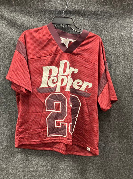 Dr Pepper Women's Maroon Mesh Football Jersey Top Graphic 23 NWT Sz 2X