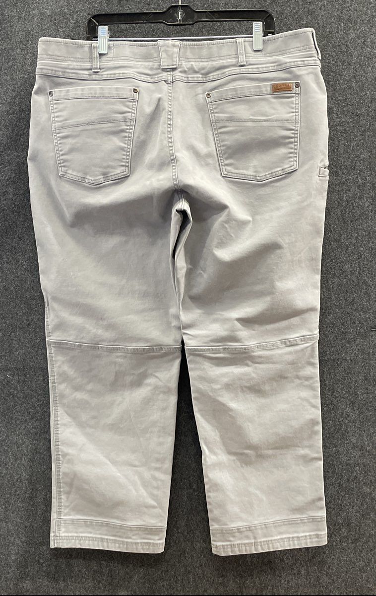 Red Head Men's Gray Stretch Cotton Canvas Reinforced Knee Work Pants Sz XL