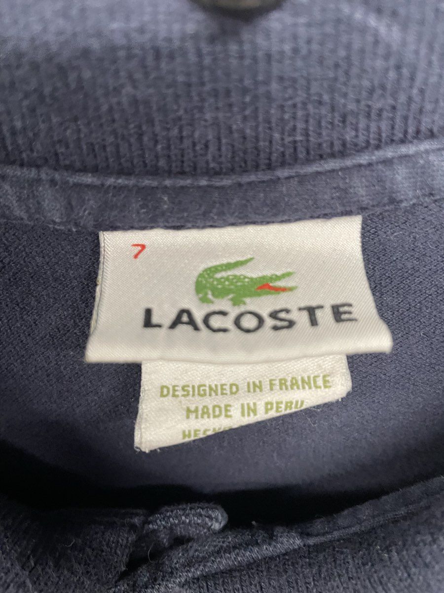 Lacoste Men's Navy Blue Long Sleeve Pique Cotton Polo Shirt Sz 7 XXL