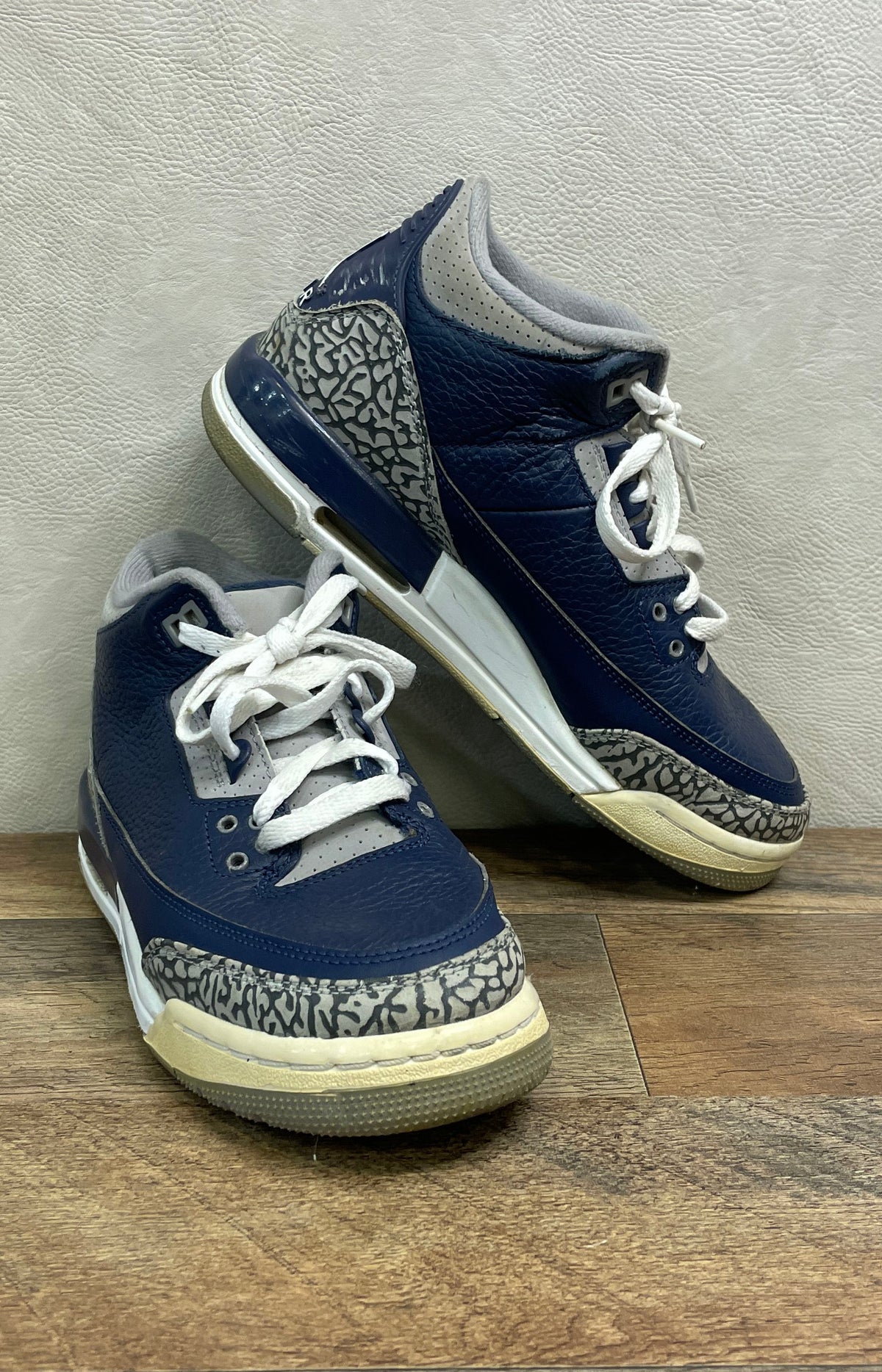 Nike Air Jordan 3 Retro GS Georgetown Midnight Navy Sneakers Size 7Y