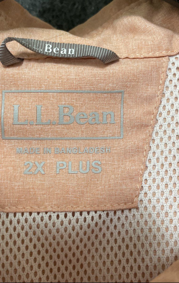 L.L. Bean Women's Tropicwear Utility Long Sleeve Shirt Peach Vented Sz 2X Plus