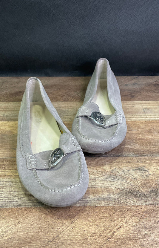 Michael Kors Sutton Grey Suede Driving Moccasin Flat Loafers Women's Size 10M