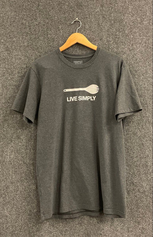 Patagonia Men's Live Simply Spork Graphic T-Shirt Charcoal Gray Sz L