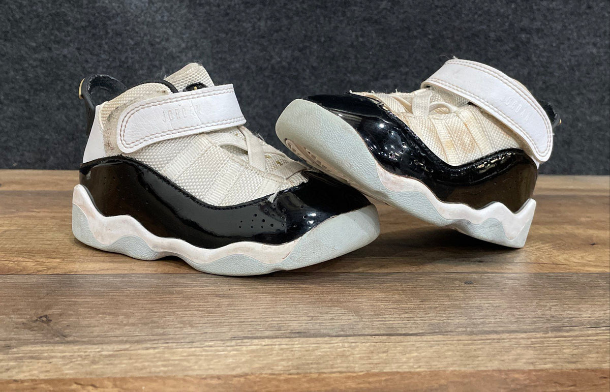 Jordan 6 Rings Toddler White Black Metallic Gold Sneakers Size 8C