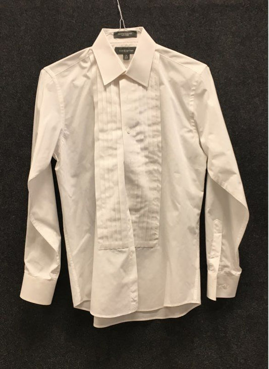 Croft & Barrow Men's White Tuxedo Dress Shirt Pleated Front S 14 1/2 32/33