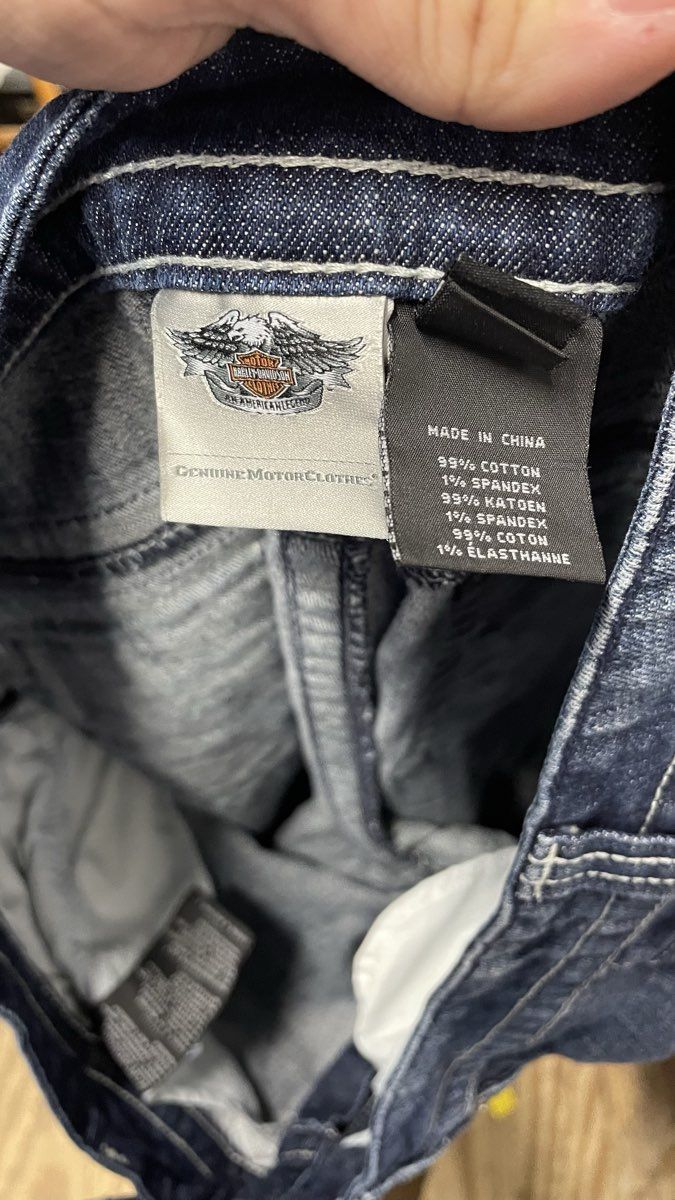 Harley Davidson Women's Jeans Blue Distressed Angel Wing Embroidered Sz 18