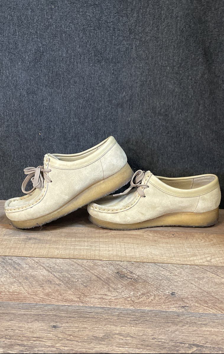 Clarks Originals Wallabee Tan Suede Moccasin Shoes Women's Size 5.5M