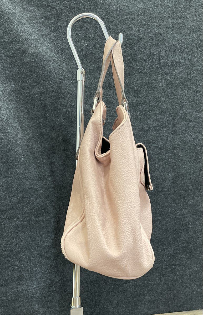 Steve Madden Pink Pebbled Leather Satchel Tote Handbag Silver Hardware