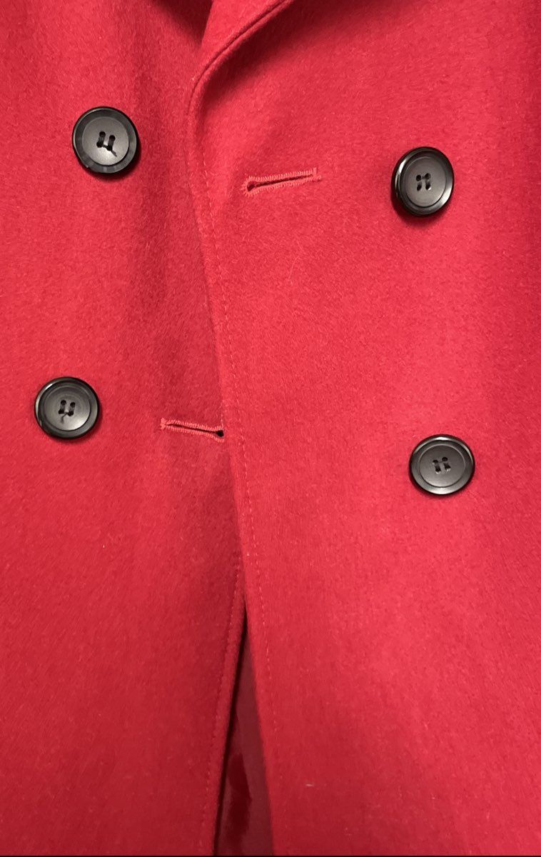 Victoria's Secret Women's Red Double-Breasted Peacoat Notched Lapel Sz 4