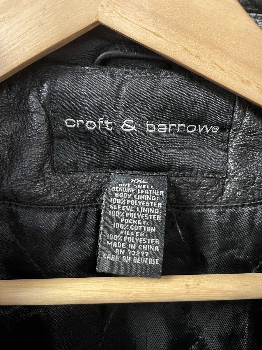 Croft & Barrow Men's Black Genuine Leather Full Zip Quilted Jacket Sz XXL
